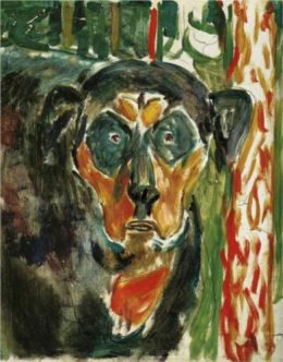 Edvard Munch:  Head of a Dog, 1930