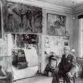 Edvard Munch surrounded by his paintings